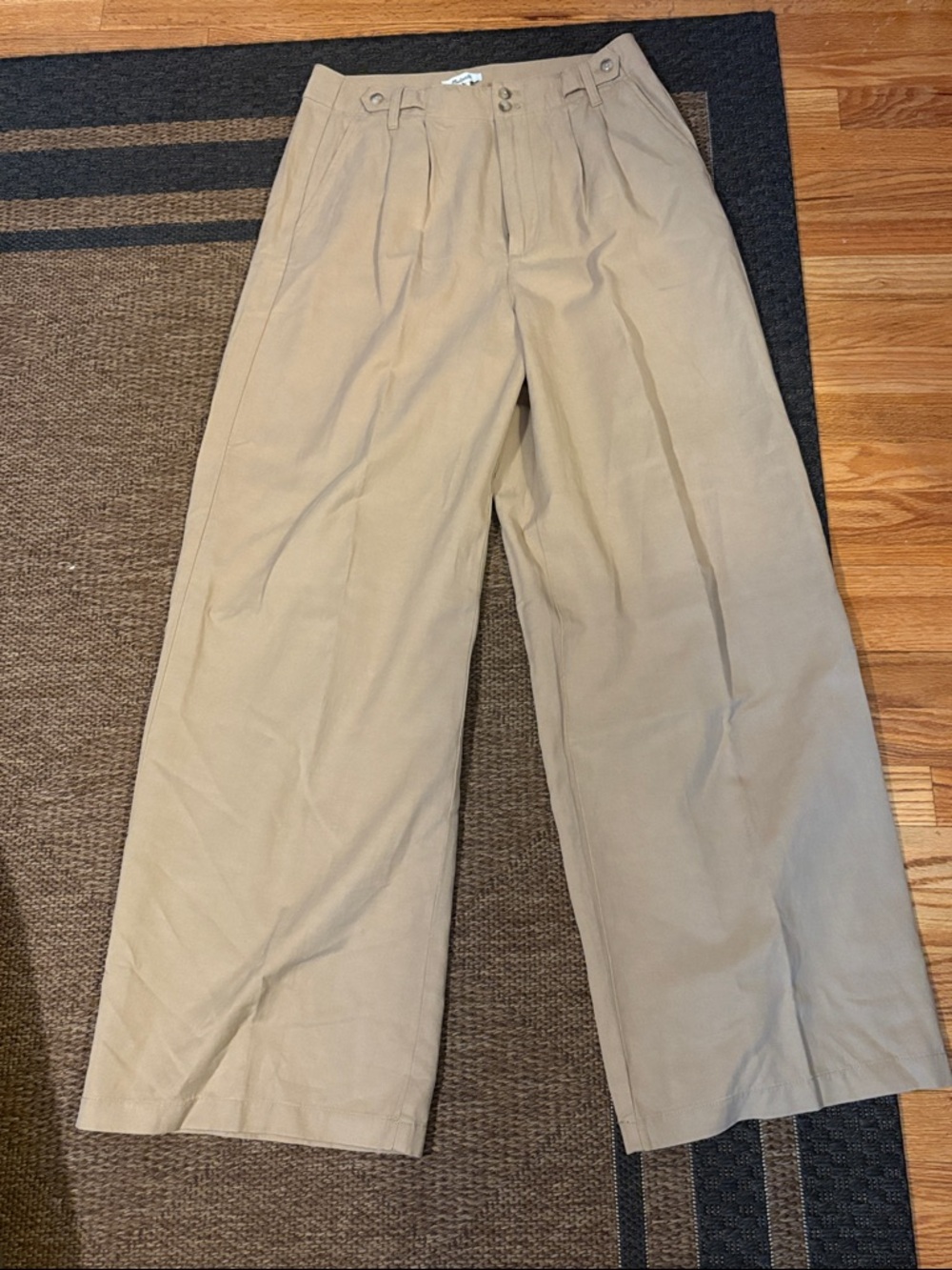 Madewell Harlow Wide Leg Trouser in Khaki